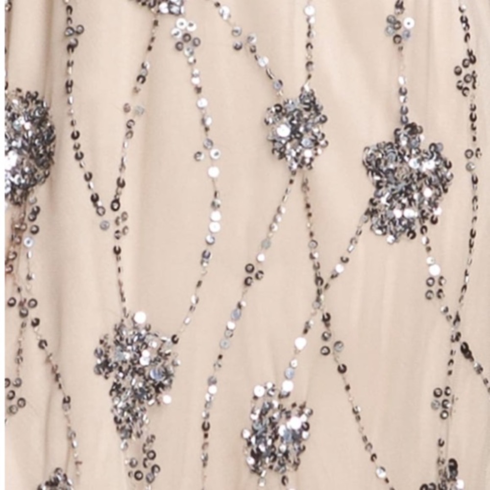 Adrianna Papell nude long dress one shoulder - Picture 3 of 8